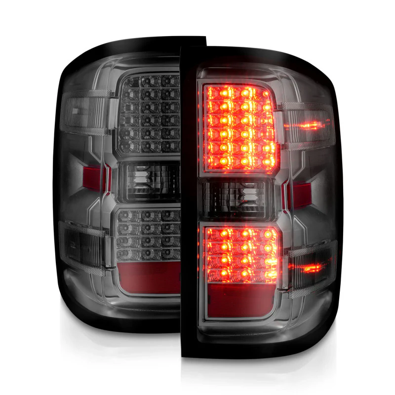 ANZO 15-19 Chevy Silverado 2500HD/3500HD (Factory Halogen Only) LED Tail Lights Smoke w/Clear Lens - Image 5