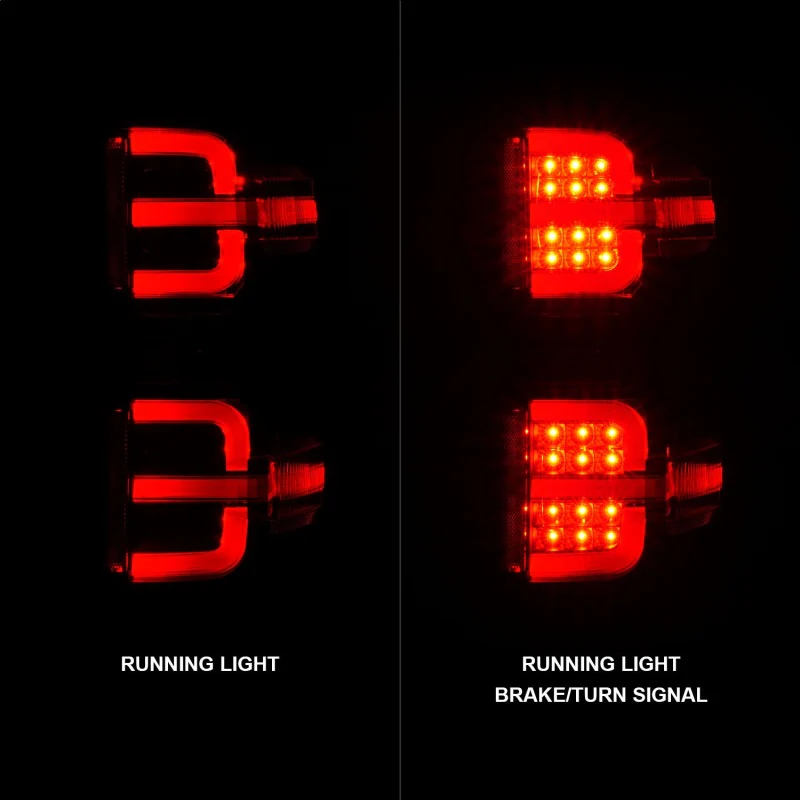ANZO 15-19 Chevy Silverado 2500HD/3500HD (Halgn Only) LED Tail Lights w/Black Light Bar & Clear Lens - Image 10