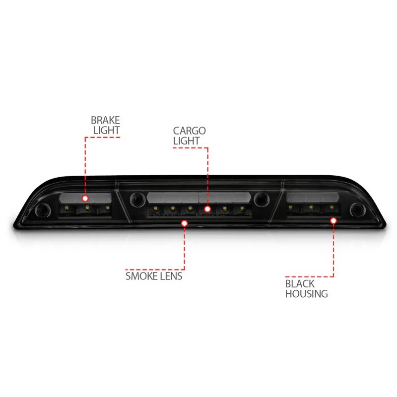 ANZO 15-20 Ford F-150 - F-450 LED Third Brake Light - Black Housing/Smoke Lens - Image 12