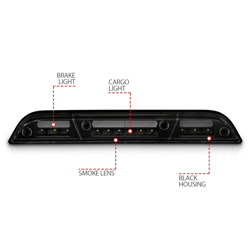 ANZO 15-20 Ford F-150 - F-450 LED Third Brake Light - Black Housing/Smoke Lens - Image 5