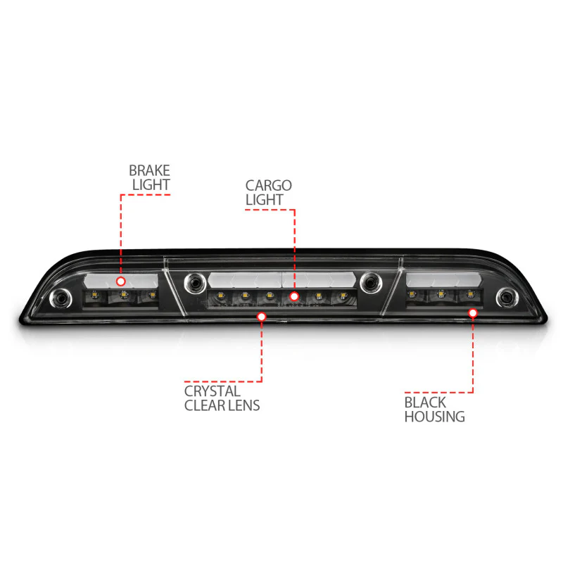 ANZO 15-20 Ford F-250 - F-550 LED Third Brake Light - Black Housing/Clear Lens - Image 15