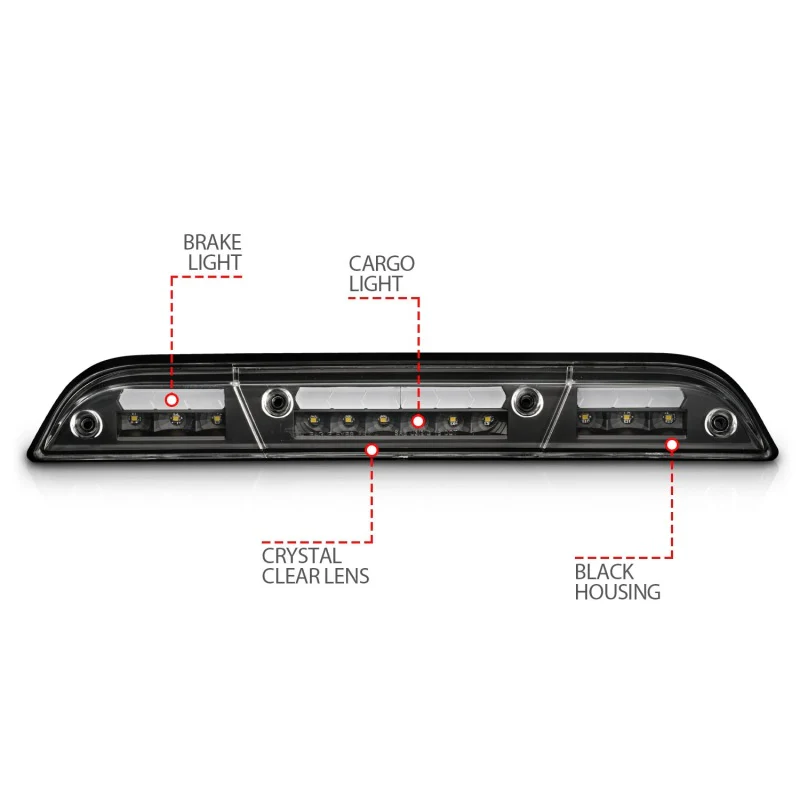 ANZO 15-20 Ford F-250 - F-550 LED Third Brake Light - Black Housing/Clear Lens - Image 4