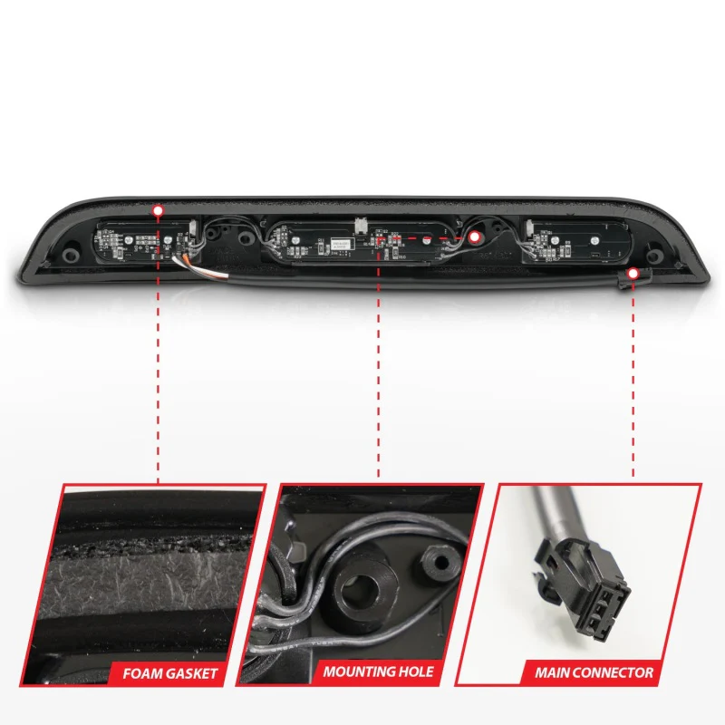 ANZO 15-20 Ford F-250 - F-550 LED Third Brake Light - Black Housing/Clear Lens - Image 6
