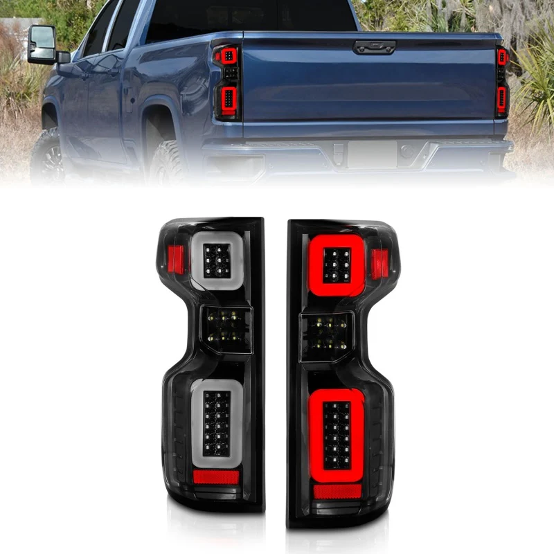 ANZO 19-21 Chevy Silverado Full LED Taillights Black Housing Clear Lens G2 (w/C light Bars) - Image 2