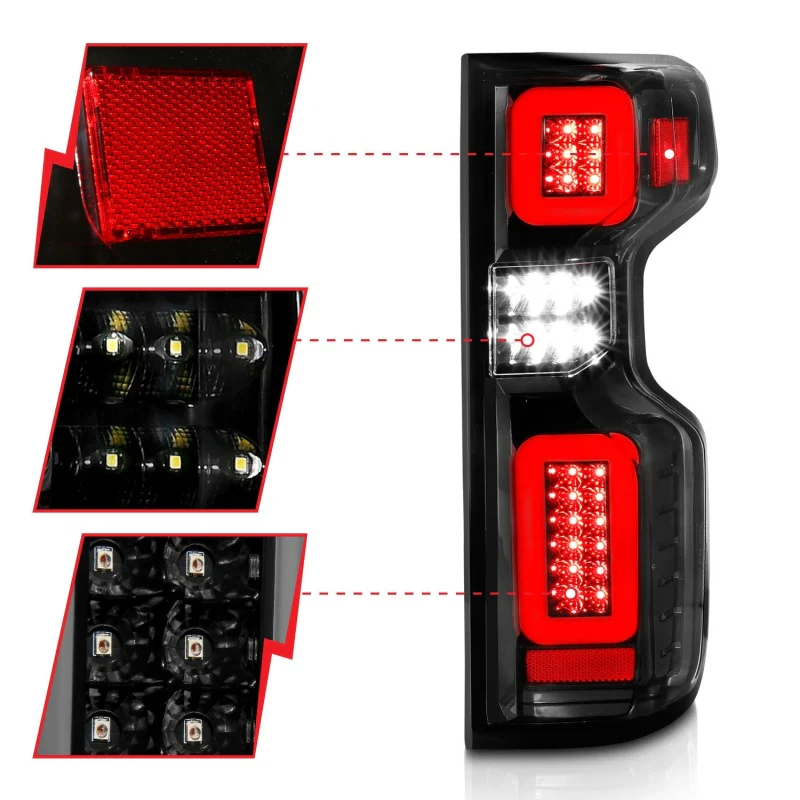 ANZO 19-21 Chevy Silverado Full LED Taillights Black Housing Clear Lens G2 (w/C light Bars) - Image 9
