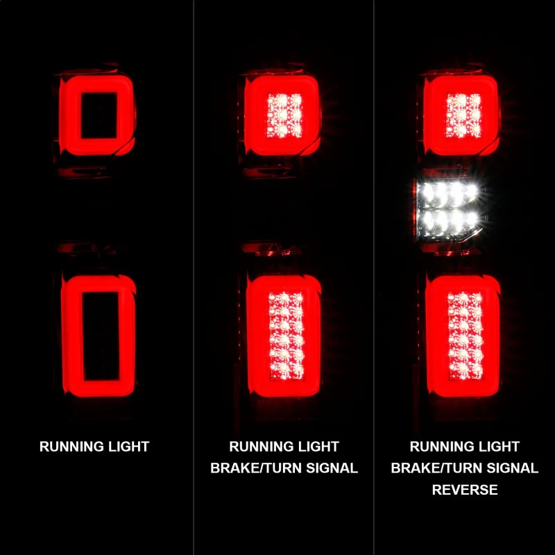 ANZO 19-21 Chevy Silverado Work Truck Full LED Taillights Chrome Housing Red Lens G2(w/C light Bars) - Image 15