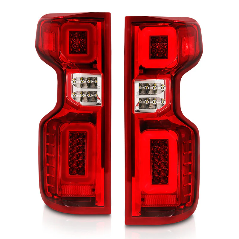 ANZO 19-21 Chevy Silverado Work Truck Full LED Taillights Chrome Housing Red Lens G2(w/C light Bars) - Image 6