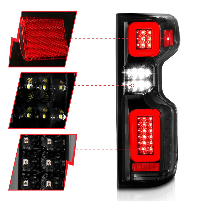 ANZO 19-21 Chevy Silverado Work Truck Full LED Taillights Blk Housing Clear Lens G2 (w/C light Bars) - Image 13