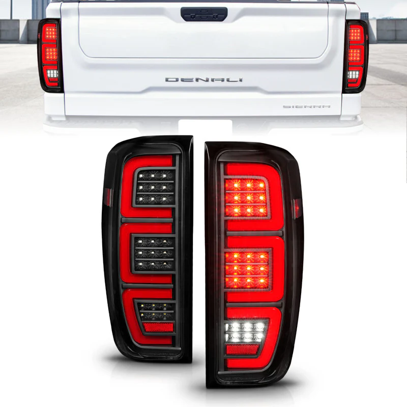 ANZO 19-23 GMC Sierra 1500/2500HD/3500HD Black Replacement Full LED Bar Tail Light - Image 2