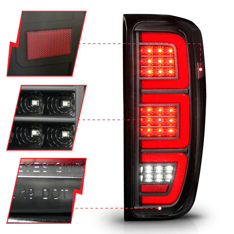 ANZO 19-23 GMC Sierra 1500/2500HD/3500HD Black Replacement Full LED Bar Tail Light - Image 4
