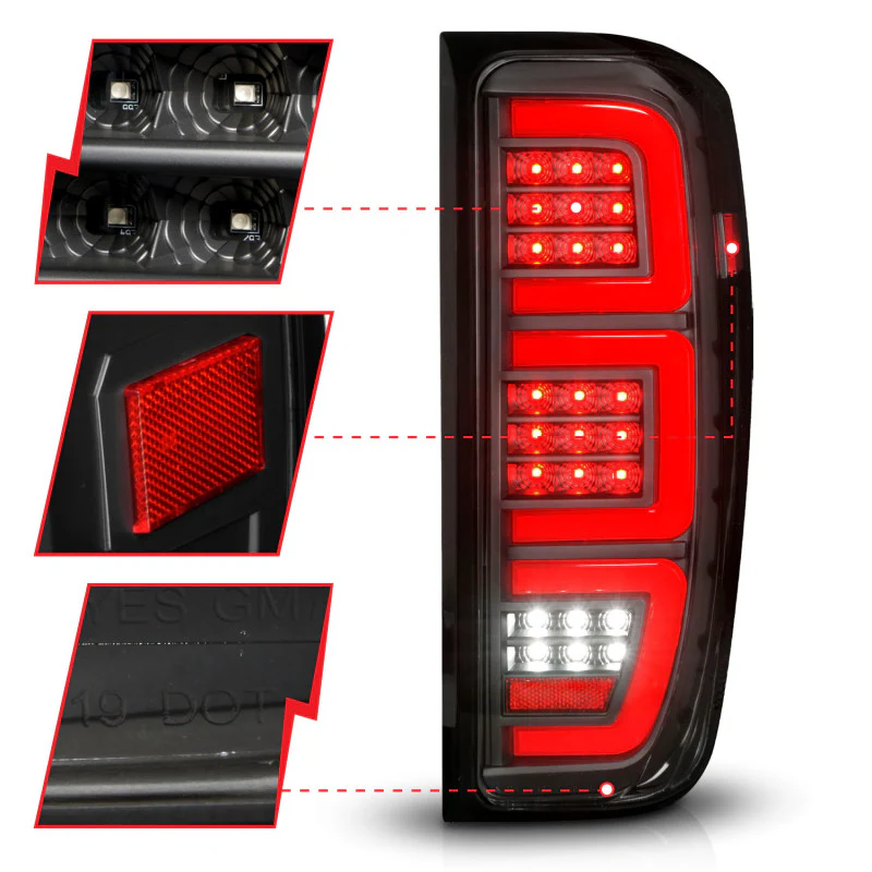ANZO 19-23 GMC Sierra 1500/2500HD/3500HD Black Replacement Full LED Bar Tail Light - Image 13