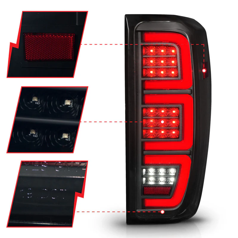ANZO 19-23 GMC Sierra 1500/2500HD/3500HD Smoke Black Replacement Full LED Bar Tail Light - Image 6