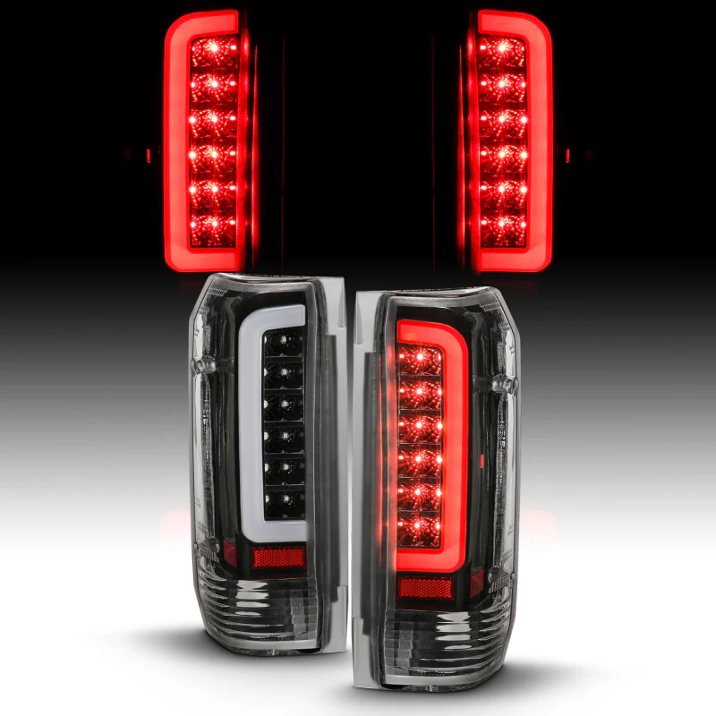 ANZO 1987-1996 Ford F-150 LED Taillights Black Housing Clear Lens (Pair) - Image 13