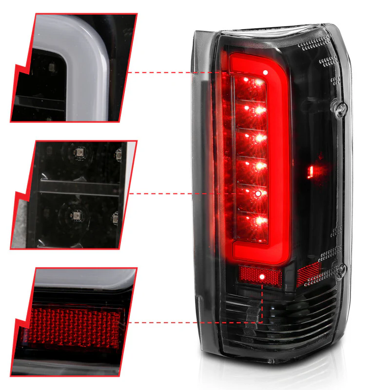 ANZO 1987-1996 Ford F-150 LED Taillights Black Housing Clear Lens (Pair) - Image 14