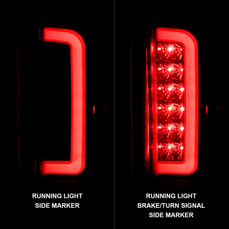 ANZO 1987-1996 Ford F-150 LED Taillights Black Housing Clear Lens (Pair) - Image 3