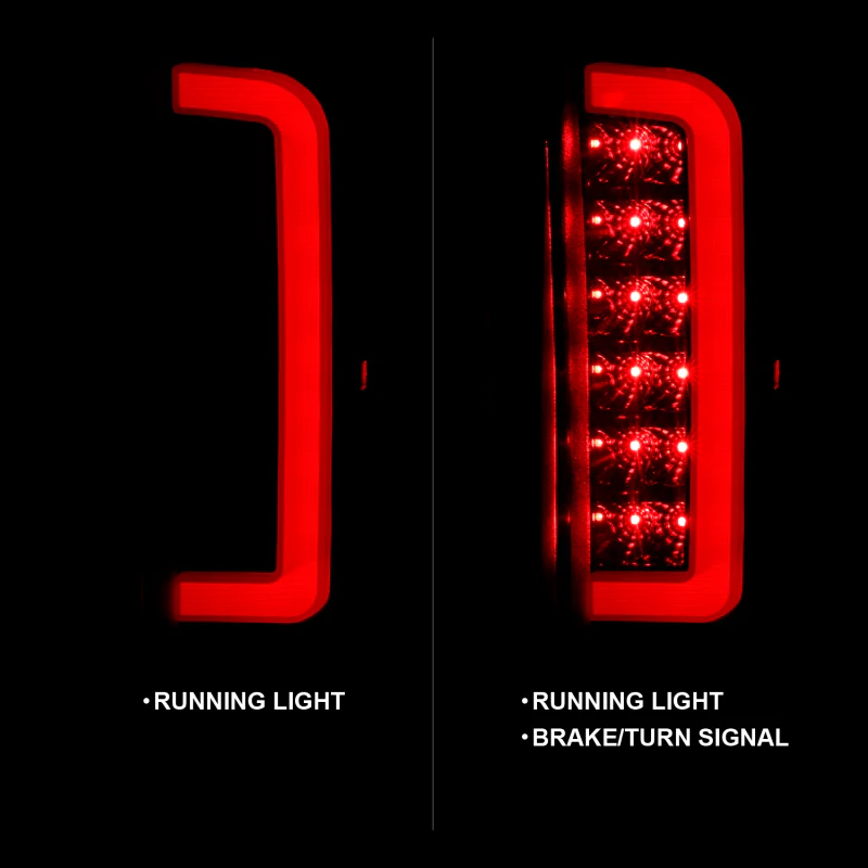 ANZO 1987-1996 Ford F-150 LED Taillights Black Housing Smoke Lens (Pair) - Image 10