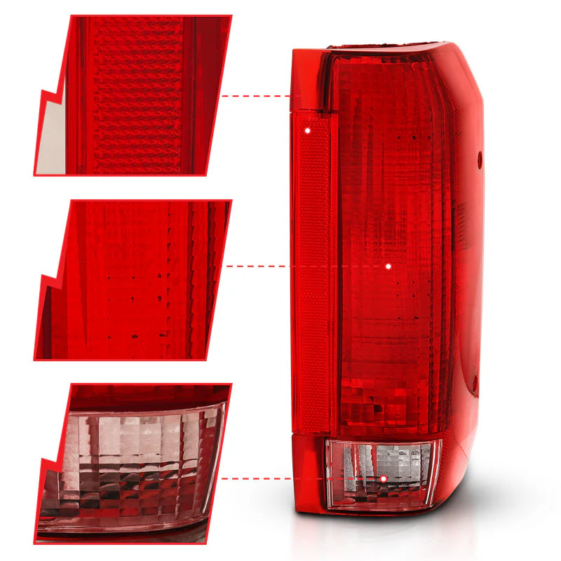 ANZO 1992-1996 Ford Bronco Taillight Red/Clear Lens (OE Replacement) - Image 3
