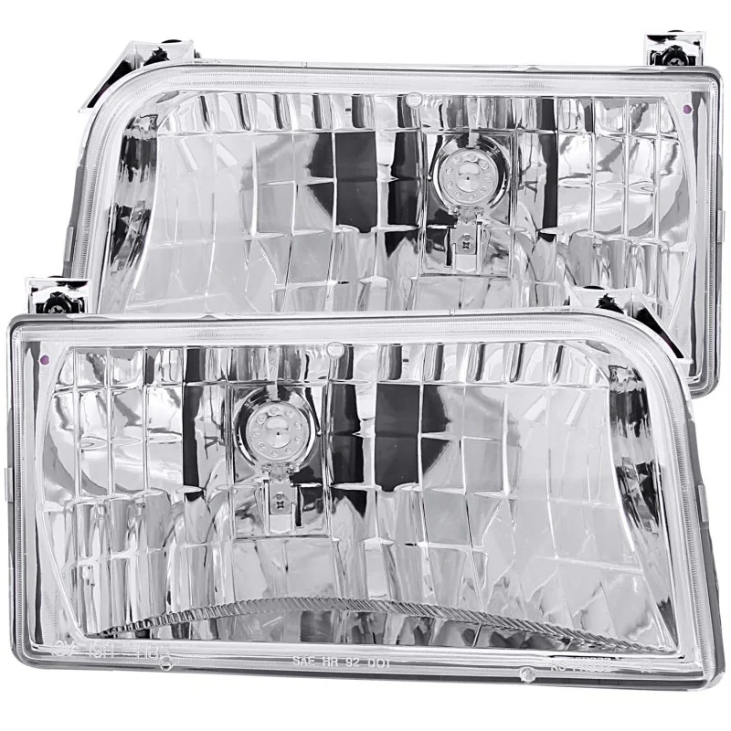 ANZO 1992-1996 Ford F-150 Crystal Headlights Chrome - Image 2
