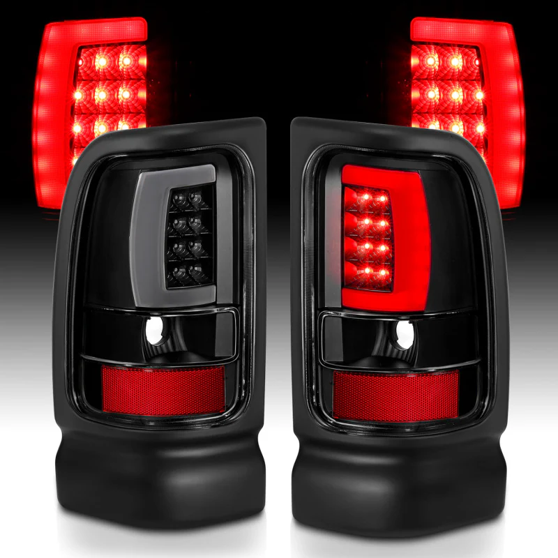ANZO 1994-2001 Dodge Ram 1500 LED Taillights Plank Style Black w/Clear Lens - Image 13