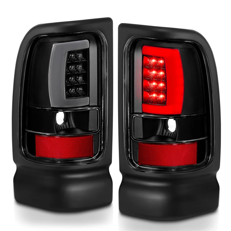 ANZO 1994-2001 Dodge Ram 1500 LED Taillights Plank Style Black w/Clear Lens - Image 16