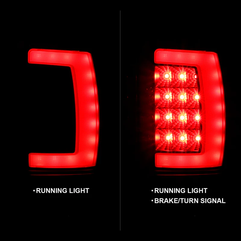 ANZO 1994-2001 Dodge Ram 1500 LED Taillights Plank Style Black w/Smoke Lens - Image 17