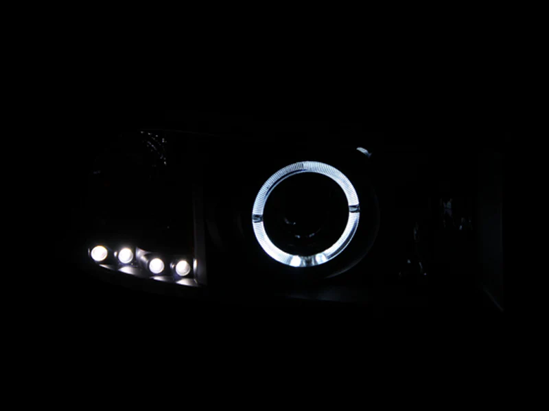 ANZO 1994-2001 Dodge Ram Projector Headlights w/ Halo Black - Image 3