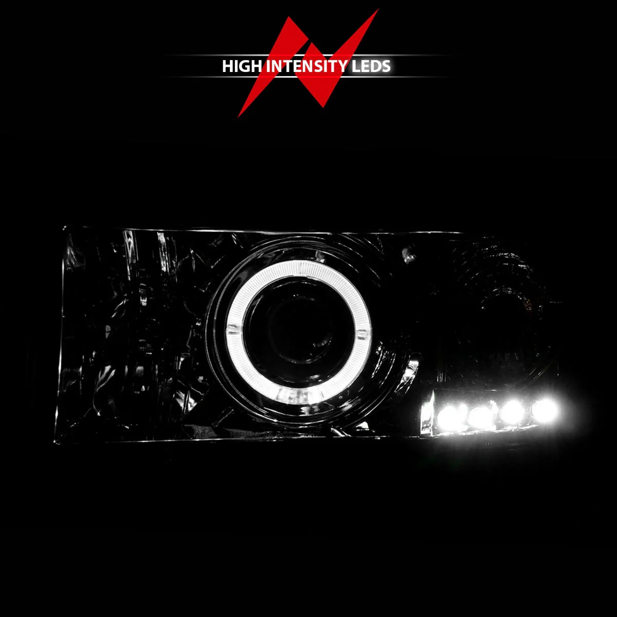 ANZO 1994-2001 Dodge Ram Projector Headlights w/ Halo Chrome - Image 3