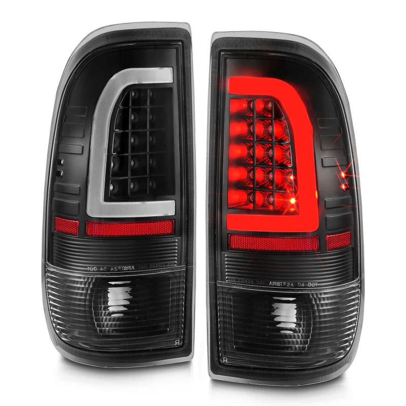 ANZO 1997-2003 Ford F-150 LED Tail Lights w/ Light Bar Black Housing Clear Lens - Image 13