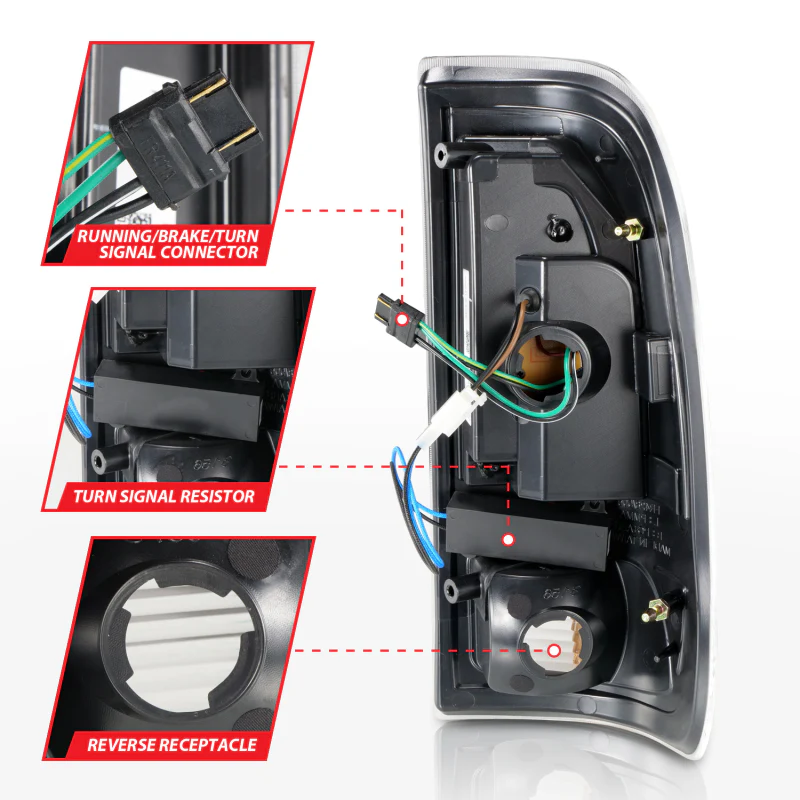 ANZO 1997-2003 Ford F-150 LED Tail Lights w/ Light Bar Black Housing Smoke Lens - Image 6