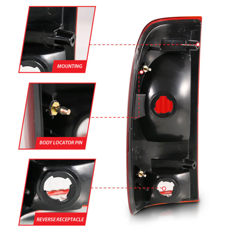 ANZO 1997-2003 Ford F-150 Taillight Red/Clear Lens (OE Replacement) - Image 6