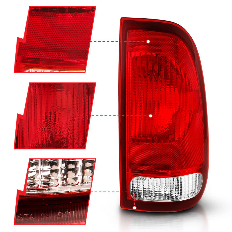 ANZO 1997-2003 Ford F-150 Taillight Red/Clear Lens (OE Replacement) - Image 7