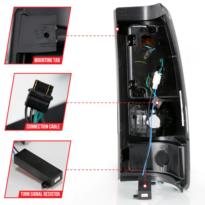 ANZO 1999-2002 Chevy Silverado 1500 LED Taillights Plank Style Black w/Clear Lens - Image 13