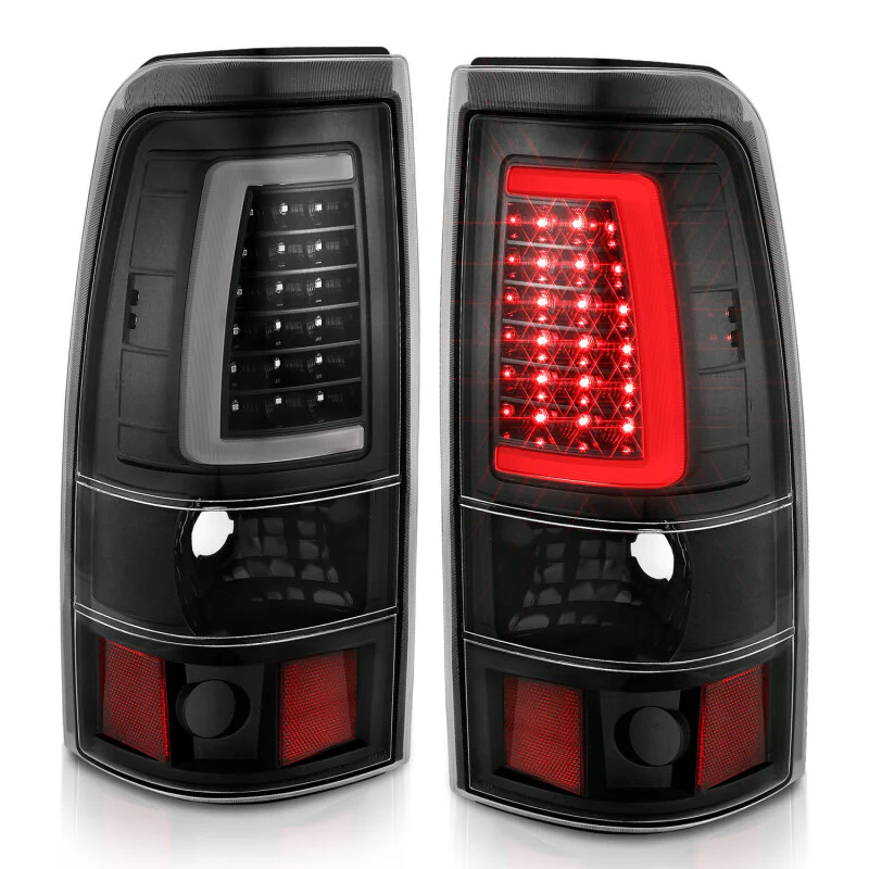 ANZO 1999-2002 Chevy Silverado 1500 LED Taillights Plank Style Black w/Clear Lens - Image 16
