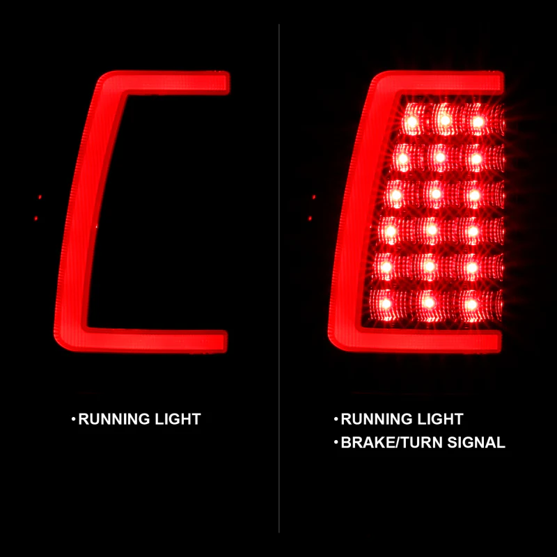 ANZO 1999-2002 Chevy Silverado 1500 LED Taillights Plank Style Black w/Clear Lens - Image 4