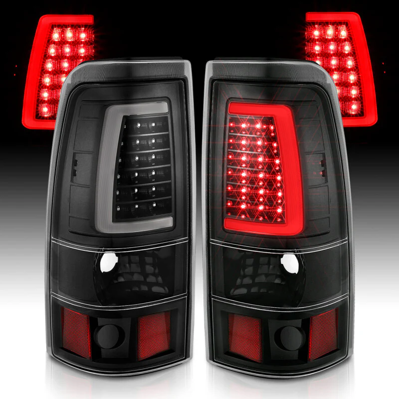 ANZO 1999-2002 Chevy Silverado 1500 LED Taillights Plank Style Black w/Clear Lens - Image 7