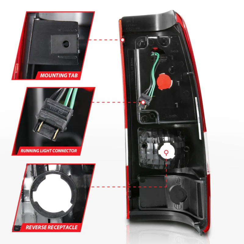 ANZO 1999-2002 Chevy Silverado 1500 LED Taillights Plank Style Black w/Clear Lens - Image 7