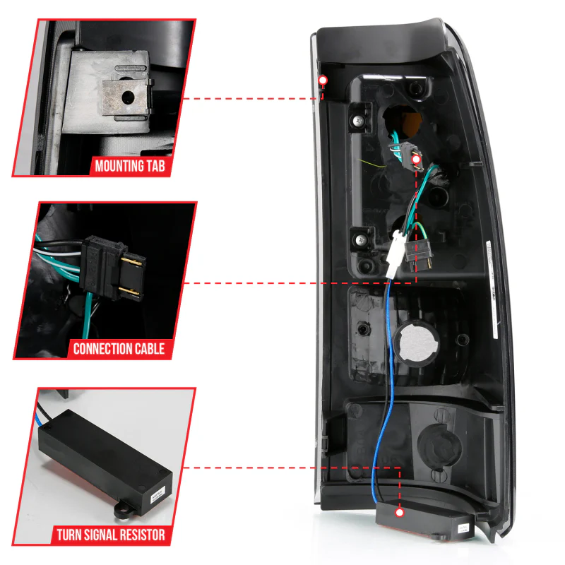 ANZO 1999-2002 Chevy Silverado 1500 LED Taillights Plank Style Black w/Smoke Lens - Image 12