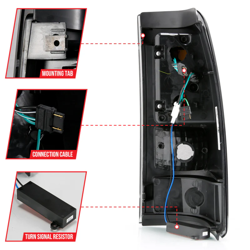 ANZO 1999-2002 Chevy Silverado 1500 LED Taillights Plank Style Black w/Smoke Lens - Image 13