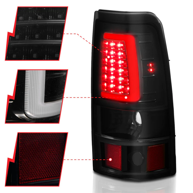 ANZO 1999-2002 Chevy Silverado 1500 LED Taillights Plank Style Black w/Smoke Lens - Image 14