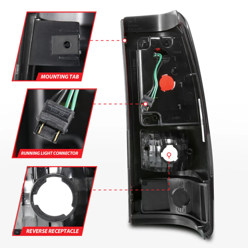 ANZO 1999-2002 Chevy Silverado 1500 LED Taillights Plank Style Black w/Smoke Lens - Image 11