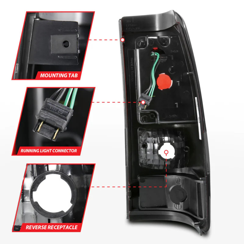 ANZO 1999-2002 Chevy Silverado 1500 LED Taillights Plank Style Black w/Smoke Lens - Image 15