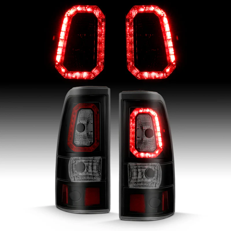 ANZO 1999-2002 Chevy Silverado 1500 LED Taillights Plank Style Black w/Smoke Lens - Image 3