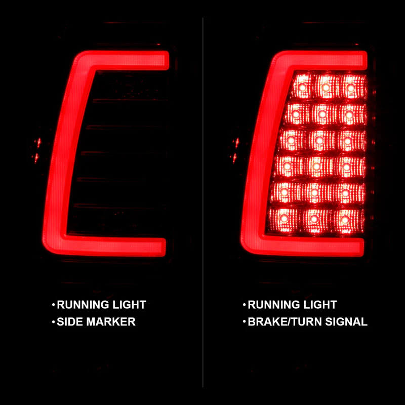 ANZO 1999-2002 Chevy Silverado 1500 LED Taillights Plank Style Chrome With Red/Clear Lens - Image 9