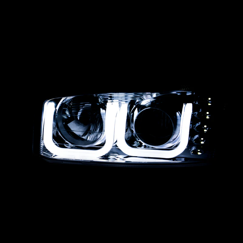 ANZO 1999-2006 GMC Sierra 1500 Projector Headlights w/ U-Bar Black - Image 3