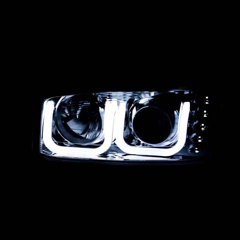 ANZO 1999-2006 GMC Sierra 1500 Projector Headlights w/ U-Bar Black - Image 6