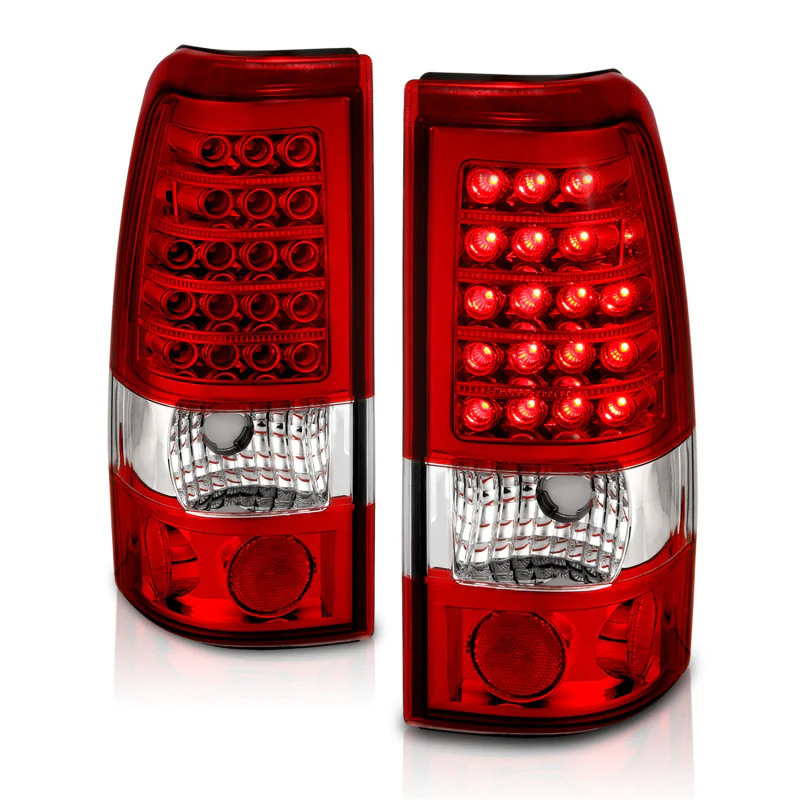 ANZO 1999-2007 Chevrolet Silverado 1500 LED Taillights Red/Clear - Image 2