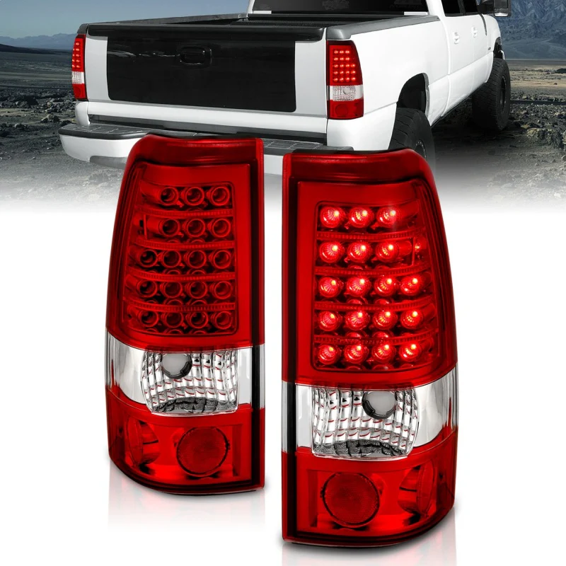 ANZO 1999-2007 Chevrolet Silverado 1500 LED Taillights Red/Clear - Image 3