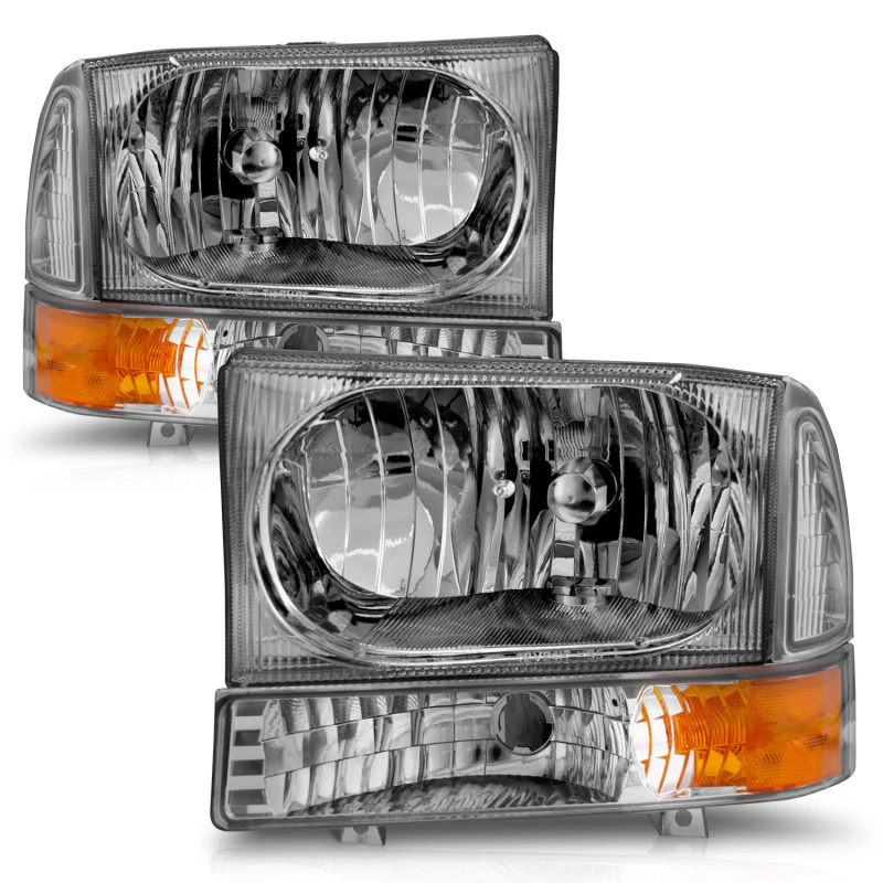 ANZO 2000-2004 Ford Excursion Crystal Headlights Chrome w/ Corner Lights 2pc - Image 3