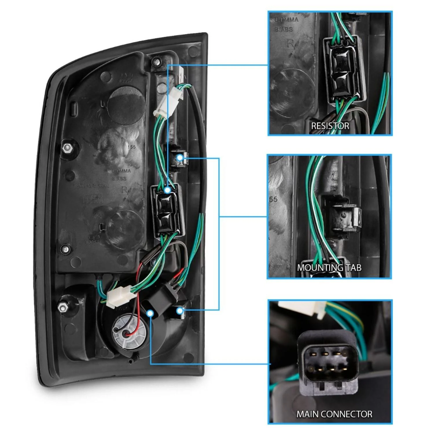 ANZO 2002-2005 Dodge Ram 1500 LED Taillights Black - Image 4