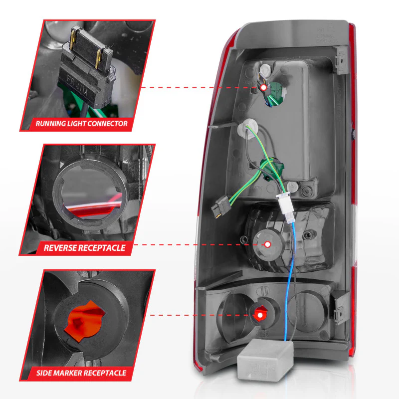 ANZO 2003-2006 Chevrolet Silverado 1500 LED Taillights Red/Clear - Image 15
